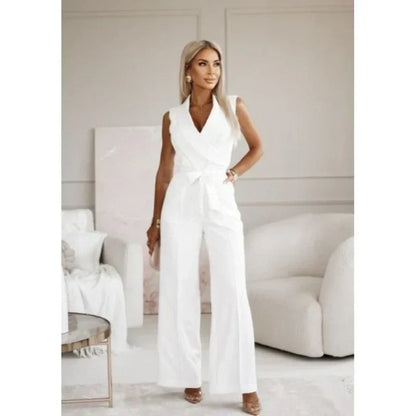 ✨50% OFF✨Women's Sleeveless V-Neck Solid Jumpsuit