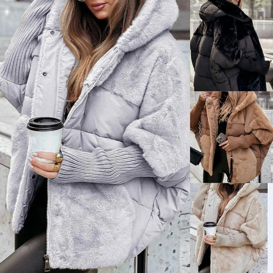 💥New arrivals now available with 50% off💖Women’s Oversized Hooded Patchwork Puffer Coat