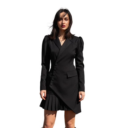 🖤Black Friday 50 % Rabatt 💥Button-Front Pleated Mini Blazer Dress