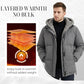 Men’s Cold-Resistant Windproof Thermal-Lined Hooded Coat 